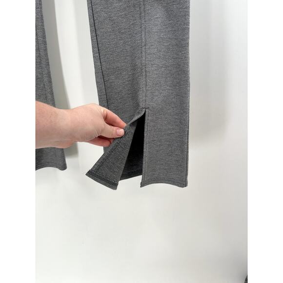 Anthropologie Maeve High Waist Grey Seamed Flare Pants Size 14 - Picture 4 of 10